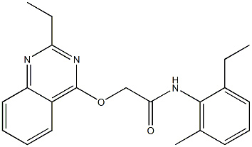 N-(2-ethyl-6-methylphenyl)-2-(2-ethylquinazolin-4-yl)oxyacetamide 结构式