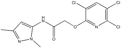 Acetamide,N-(1,3-dimethyl-1H-pyrazol-5-yl)-2-[(3,5,6-trichloro-2-pyridinyl)oxy]- 结构式