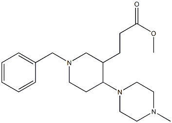 methyl 3-[1-benzyl-4-(4-methylpiperazin-1-yl)piperidin-3-yl]propanoate 结构式