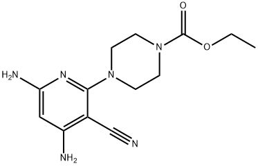 4-(4,6-Diamino-3-cyano-pyridin-2-yl)-piperazine-1-carboxylic acid ethyl ester 结构式