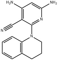 4,6-Diamino-2-(3,4-dihydro-2H-quinolin-1-yl)-nicotinonitrile 结构式