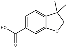 3,3-DIMETHYL-2,3-DIHYDROBENZOFURAN-6-CARBOXYLIC ACID 结构式