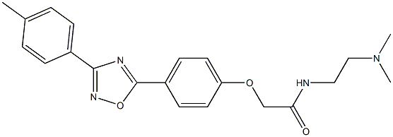 N-[2-(dimethylamino)ethyl]-2-[4-[3-(4-methylphenyl)-1,2,4-oxadiazol-5-yl]phenoxy]acetamide 结构式