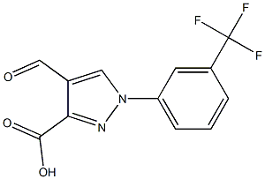 4-formyl-1-(3-(trifluoromethyl)phenyl)-1H-pyrazole-3-carboxylic acid 结构式