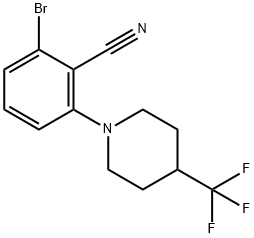 2-溴-6-(4-(三氟甲基)哌啶-1-基)苯甲腈 结构式