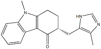 4H-Carbazol-4-one,1,2,3,9-tetrahydro-9-methyl-3-[(4-methyl-1H-imidazol-5-yl)methyl]-, (3R)- 结构式