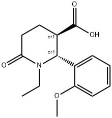 (2R,3R)-1-ethyl-2-(2-methoxyphenyl)-6-oxopiperidine-3-carboxylic acid 结构式
