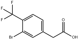 2-(3-BROMO-4-(TRIFLUOROMETHYL)PHENYL)ACETIC ACID 结构式