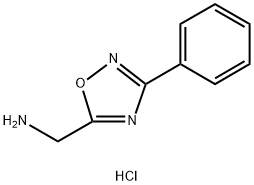 (3-苯基-1,2,4-噁二唑-5-基)甲胺盐酸盐 结构式