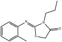(Z)-3-丙基-2-(邻甲苯基亚氨基)噻唑烷-4-酮 结构式