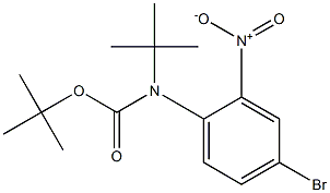 二叔丁基(4-溴-2-硝基苯基)亚氨基二碳酸酯 结构式