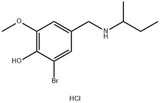 2-bromo-4-{[(butan-2-yl)amino]methyl}-6-methoxyphenol hydrochloride 结构式