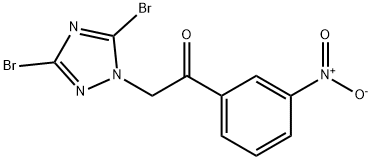 2-(3,5-dibromo-1H-1,2,4-triazol-1-yl)-1-(3-nitrophenyl)ethan-1-one 结构式