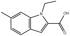 1-ethyl-6-methyl-1H-indole-2-carboxylic acid 结构式