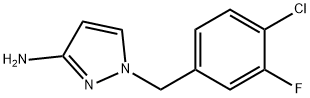 1-[(4-chloro-3-fluorophenyl)methyl]-1H-pyrazol-3-amine 结构式