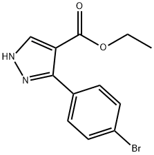 ethyl 5-(4-bromophenyl)-1H-pyrazole-4-carboxylate 结构式