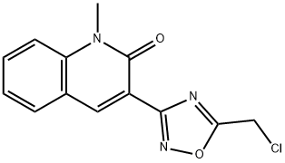 3-(5-Chloromethyl-[1,2,4]oxadiazol-3-yl)-1-methyl-1H-quinolin-2-one 结构式