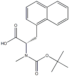 (S)-2-((叔丁氧基羰基)(甲基)氨基)-3-(萘-1-基)丙酸 结构式