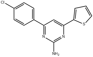 4-(4-chlorophenyl)-6-(thiophen-2-yl)pyrimidin-2-amine 结构式