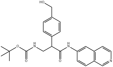 叔-丁基 (2-(4-(羟甲基)苯基)-3-(异喹啉-6-基氨基)-3-氧亚基丙基)氨基甲酯 结构式