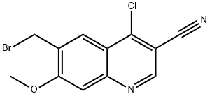 6-(BROMOMETHYL)-4-CHLORO-7-METHOXYQUINOLINE-3-CARBONITRILE 结构式
