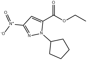 1-环戊基-3-硝基-1H-吡唑-5-羧酸乙酯 结构式