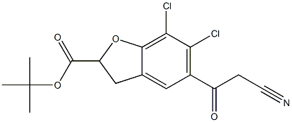 tert-butyl 6,7-dichloro-5-cyanoacetyl-2,3-dihydro-2-benzofurancarboxylate 结构式