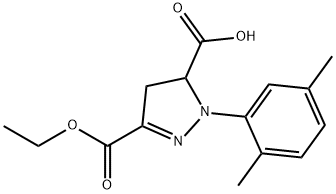 1-(2,5-dimethylphenyl)-3-(ethoxycarbonyl)-4,5-dihydro-1H-pyrazole-5-carboxylic acid 结构式