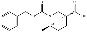 反式-1-[(苄氧基)羰基]-6-甲基哌啶-3-羧酸 结构式