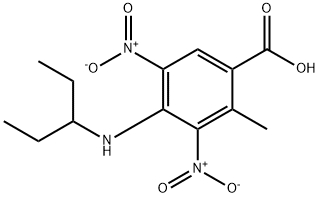 4-[(1-乙基丙基)氨基]-2-甲基-3,5-二硝基苯甲 酸 结构式