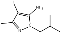 4-碘-1-异丁基-3-甲基-1H-吡唑-5-胺 结构式