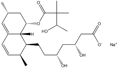 sodium:(3R,5R)-7-[(1S,2S,6R,8S,8aR)-8-(3-hydroxy-2,2-dimethylbutanoyl)oxy-2,6-dimethyl-1,2,6,7,8,8a-hexahydronaphthalen-1-yl]-3,5-dihydroxyheptanoate 结构式