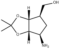 (3aR,4R,6R,6aS)-6-Aminotetrahydro-2,2-dimethyl-4H-cyclopenta-1,3-dioxole-4-methanol 结构式
