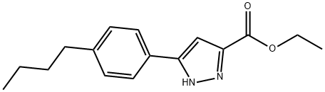 ethyl 5-(4-butylphenyl)-1H-pyrazole-3-carboxylate 结构式