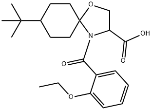 8-tert-butyl-4-(2-ethoxybenzoyl)-1-oxa-4-azaspiro[4.5]decane-3-carboxylic acid 结构式