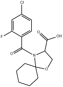 4-(4-chloro-2-fluorobenzoyl)-1-oxa-4-azaspiro[4.5]decane-3-carboxylic acid 结构式