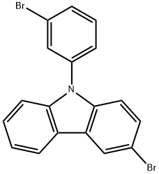 3-溴-9-(3-溴苯基)咔唑 结构式