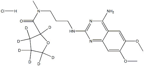 N-[3-[(4-amino-6,7-dimethoxyquinazolin-2-yl)amino]propyl]-2,3,3,4,4,5,5-heptadeuterio-N-methyloxolane-2-carboxamide:hydrochloride 结构式