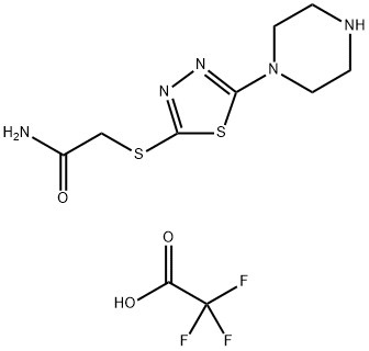 2-[(5-piperazin-1-yl-1,3,4-thiadiazol-2-yl)thio]acetamide trifluoroacetate 结构式