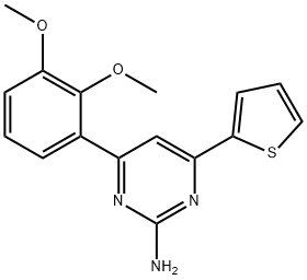 4-(2,3-dimethoxyphenyl)-6-(thiophen-2-yl)pyrimidin-2-amine 结构式