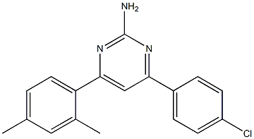 4-(4-chlorophenyl)-6-(2,4-dimethylphenyl)pyrimidin-2-amine 结构式
