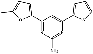 4-(5-methylfuran-2-yl)-6-(thiophen-2-yl)pyrimidin-2-amine 结构式