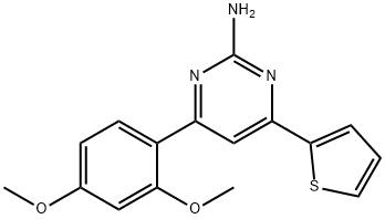 4-(2,4-dimethoxyphenyl)-6-(thiophen-2-yl)pyrimidin-2-amine 结构式