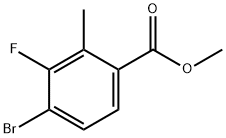 4-溴-3-氟-2-甲基苯甲酸甲酯 结构式