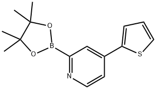 2-(4,4,5,5-tetramethyl-1,3,2-dioxaborolan-2-yl)-4-(thiophen-2-yl)pyridine 结构式