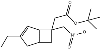 叔-丁基 2-(3-乙基-6-(硝基甲基)二环[3.2.0]庚-3-烯-6-基)醋酸盐 结构式