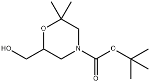 6-(羟甲基)-2,2-二甲基吗啉-4-羧酸叔丁酯 结构式