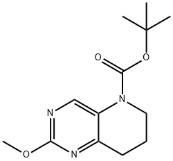 2-甲氧基-7,8-二氢吡啶[3,2-D]嘧啶-5(6H)-羧酸叔丁酯 结构式