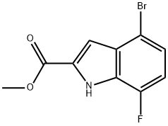 4-溴-7-氟-1H-吲哚-2-羧酸甲酯 结构式
