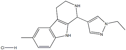 1-(1-ethylpyrazol-4-yl)-6-methyl-2,3,4,9-tetrahydro-1H-pyrido[3,4-b]indole:hydrochloride 结构式